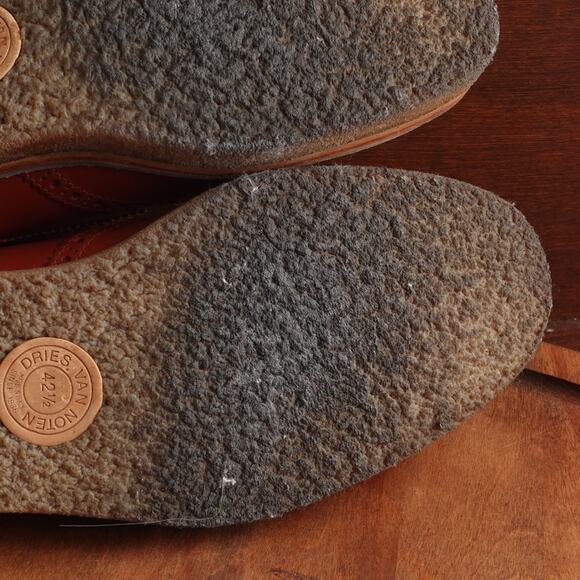 Dries Van Noten Oxfords Mens SZ EU 42.5 US 9.5 Brown Leather Wingtip Dress Shoes - Picture 12 of 16